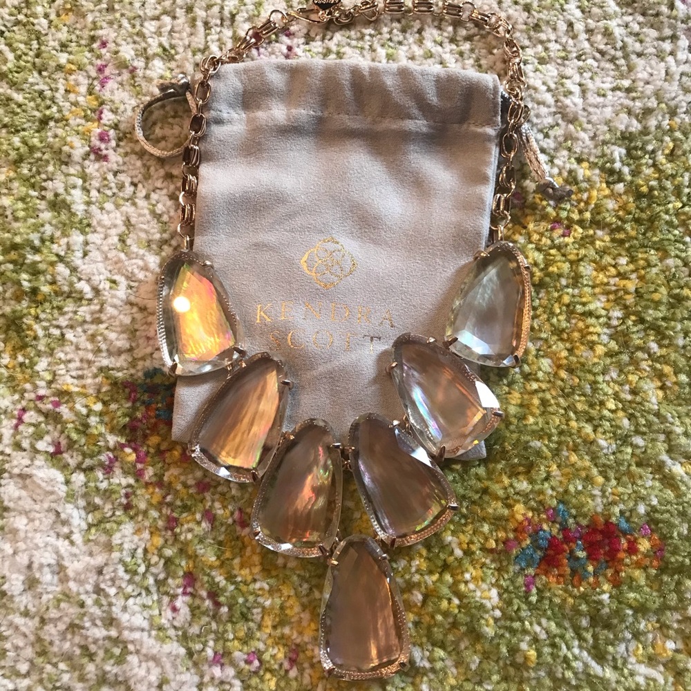 Kendra Scott Harlow Necklace Rose Gold Brown Pearl